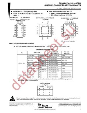 SN74AHCT00PWE4 datasheet  